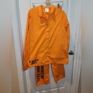 Harley Quinn Suicide Squad Cosplay Costume Jailhouse  Size XL 2 Piece Set